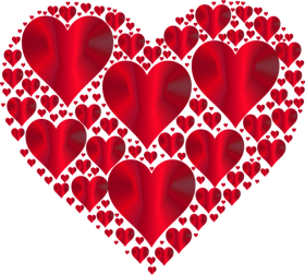 Obrazek - Duże czerwone serce z małych czerwonych serduszek
